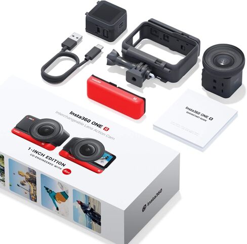 Insta360 ONE X2 Sticker Kit 360 Degree Waterproof Action Camera, 5.7K 360, Stabilization, Touch Screen, AI Editing, Live Streaming, Webcam, Voice Control in Saudi Arabia