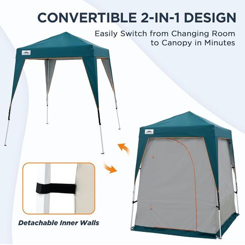 EAGLE PEAK 6x6 Pop Up Privacy Tent with Ground Mat, Portable Changing Room & Outdoor Shower Tent, Portable Canopy for Camping, Hiking, Pool Parties, Photoshoots or Toilet Shelters (Gray/Blue) in Saudi Arabia