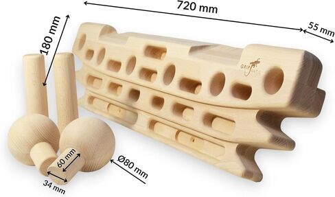 Fingerpeg 1.0 Hangboard-لوحة تدريب الأصابع للتسلق مع قضبان السحب-لوحة تسلق خشبية أنيقة مع تصميم مريح-تدعم ما يصل إلى 265 رطلاً in Saudi Arabia