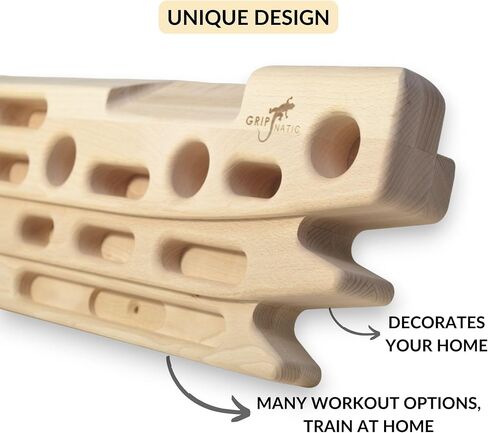 Fingerpeg 1.0 Hangboard-لوحة تدريب الأصابع للتسلق مع قضبان السحب-لوحة تسلق خشبية أنيقة مع تصميم مريح-تدعم ما يصل إلى 265 رطلاً in Saudi Arabia