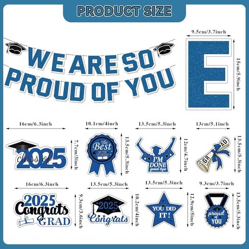 Blue Graduation Party Decorations 2024, We Are So Proud of You Graduation Banner and Congrats Grad Hanging Swirls, College Graduation Decorations Class of 2024 Party Supplies in Saudi Arabia