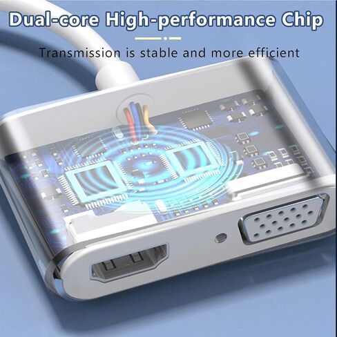 DisplayPort إلى محول HDMI & VGA ، DP إلى محول VGA ، دعم مراقب مزدوج ، 4K HDMI الإخراج الكامل HD 1080P VGA ، متوافق مع الكمبيوتر المحمول ، الكمبيوتر ، الشاشة in Kuwait