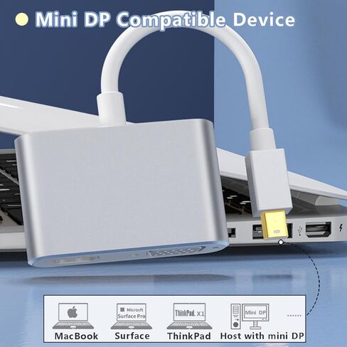 DisplayPort إلى محول HDMI & VGA ، DP إلى محول VGA ، دعم مراقب مزدوج ، 4K HDMI الإخراج الكامل HD 1080P VGA ، متوافق مع الكمبيوتر المحمول ، الكمبيوتر ، الشاشة in Kuwait