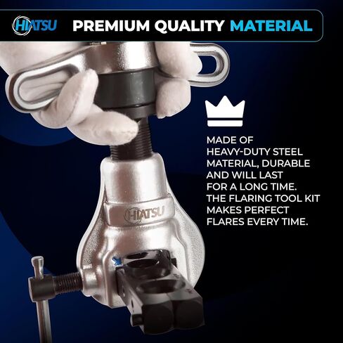 مجموعة أدوات التوهج والتأرجح الفاخرة من HIATSU مثالية لنظام التدفئة والتهوية وتكييف الهواء (HVAC) - مجموعة أدوات التوهج النحاسي مع مخروط حرق شديد التحمل من الفولاذ المطلي بالكروم ومفتاح ربط السقاطة - تتضمن حقيبة الحمل | مجموعة أدوات حرق HVAC in Kuwait