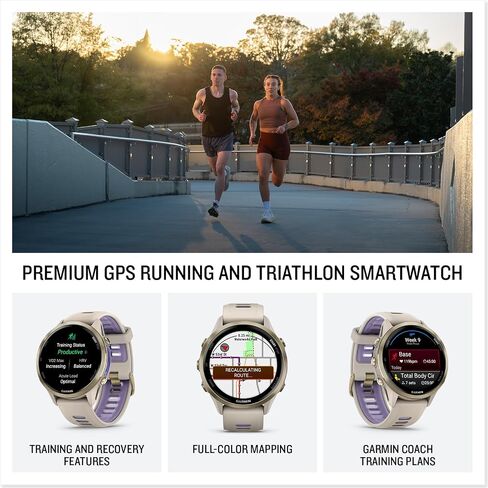 Garmin® Forerunner® 970, Premium GPS Running and Triathlon Smartwatch, AMOLED Display, Built-in LED Flashlight, Carbon Gray DLC Titanium with Black Case and Black/Translucent Whitestone Band in Saudi Arabia