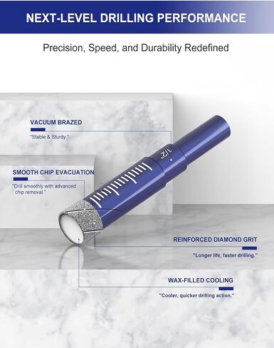 6 PCs Diamond Drill Bit Set for Porcelain, Ceramic, Glass & More - Versatile Tile Drill Bits for Efficient, Precise Drilling in Kuwait