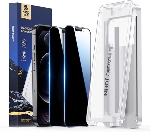 Magic John 3rd Gen تم ترقيته إلى iPhone 16 Pro Privacy Screen Protector 6.3 Inch ، 25 ° شاشة مضادة للتجسس ، والزجاج المقسى الصدمية ، وإزالة الغبار التلقائي ، وخالية من الفقاعات ، وتثبيت سهلة ، 2 عبوة in Saudi Arabia