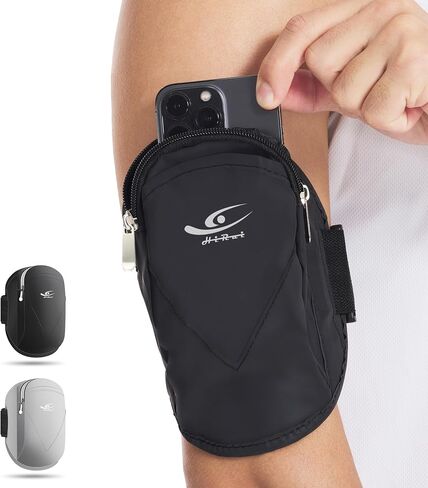 HiRui Universal Comfort Armband Phone Holder Running Armband Adjustable Wristband Phone Holder for Exercise Workout Compatible with iPhone 15/14/13/Plus/Pro Samsung Galaxy All Phones (Black) in Saudi Arabia