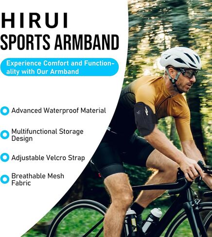 HiRui Universal Comfort Armband Phone Holder Running Armband Adjustable Wristband Phone Holder for Exercise Workout Compatible with iPhone 15/14/13/Plus/Pro Samsung Galaxy All Phones (Black) in Saudi Arabia
