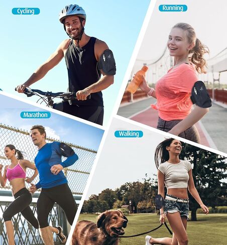 HiRui Universal Comfort Armband Phone Holder Running Armband Adjustable Wristband Phone Holder for Exercise Workout Compatible with iPhone 15/14/13/Plus/Pro Samsung Galaxy All Phones (Black) in Saudi Arabia