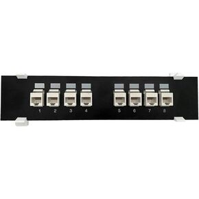8 Ports for Cat 6 Tool-Less UTP Module Patch Panel RJ45 Networking Cable Adapter Ethernet Distribution