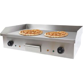Pancake Machine, 3KW Commercial Electric Countertop Griddle Flat Top Grill Non-Stick Restaurant BBQ Hot Plate 110V 28.62 * 15.75 * 9.06in