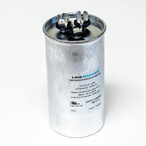 Supco Capacitor Round Dual Run 75 + 10 uf 370/440 Volts for HVAC Motors Compressors LCD75+10X440R Linebacker