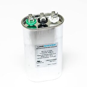 Supco Capacitor Oval Dual Run 50 + 7.5 uf 370/440 Volts for HVAC Motors Compressors LCD50+7.5X440 Linebacker
