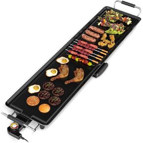 39.5" Electric Griddle, Nonstick Extra Large Teppanyaki Grill with Adjustable Temperature, Drip Pan & Insulated Handles, Easy-to-clean Pancake Griddle, BBQ Grill for Indoor & Party