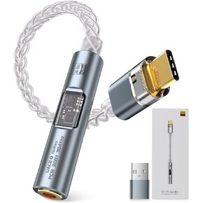 USB C إلى 3.5 ملم محول سماعة سماعات الرأس DAC DONGLE ، CX31993 محول الصوت مع مضخم HIFI ، اكتب C إلى AUX مع محول USB-A لنظام Android iPhone Windows Switch PS5
