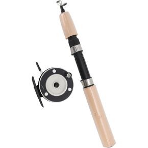 Ice Fishing Rod Reel Combo Set Durable Fiberglass Construction Smooth Rotation Comfortable Grip Non Slip Spinning Ice Fishing Combos for Trout Walleye Perch 65cm
