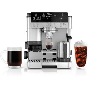 Ninja Luxe Cafe Premier Series, Espresso Machine, Drip Coffee, Rapid Cold Brew, Integrated Grinder, Hands-Free Frother, with Knock Box, Water Filter, Cleaning Tablets, Descaler, ES601GM