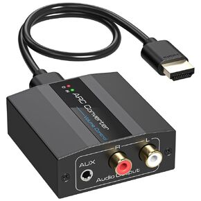 HDMI ARC Adapter 4K60Hz HDMI ARC Audio Extractor with 3.5mm and L R Stereo Audio for HDTV Soundbar Speaker Amplifier