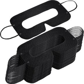 200 Pcs Disposable VR Face Mask Breathable Cover Eye Mask for VR Nonwoven Fabric Sanitary VR Mask, VR Eye Cover Pad (Black)