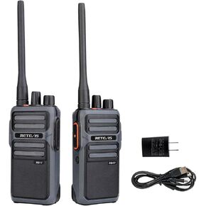 Retevis RB17 Walkie Talkie,Heavy Duty Walkie Talkies Long Range,Rechargeable 4400mAh Large Capacity,VOX Handsfree,Portable Two Way Radio for Hunting Skiing School Church Outdoor Gifts (2 Pack)