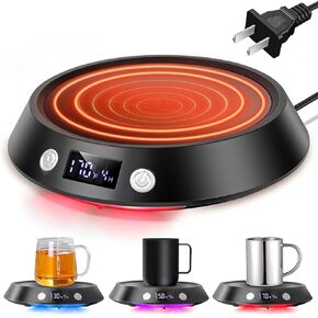 Coffee Mug Warmer, 50W Cup Warmer for Desk with Auto Shut Off and Timer Function, 3 Temp Settings, Coffee Warmer for Tea, Milk, Candle, Beverages, Mug Heater in Home & Office, Gifts for Father- Black