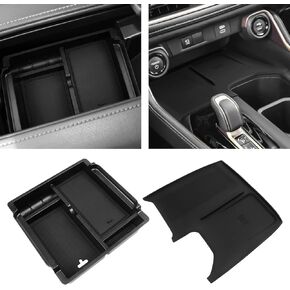 Blbloz Wireless Charging Anti-shlip Mat and Center Console Organizer (مع مقصورة سرية) لـ Toyota Grand Highlander 2024 2025 ملحقات السيليكون المضاد للانزلاق وسادة غطاء الشاحن اللاسلكي 2PC