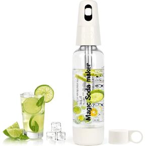 Portable Soda Siphon, 1L Travel Sparkling Water Maker Machine for Home & Outdoor, Carbonated Water Soda Streaming Machine, Soda Maker for Cocktails or Fizzy Drink, 8 gram CO2 Cartridges(Not Included)