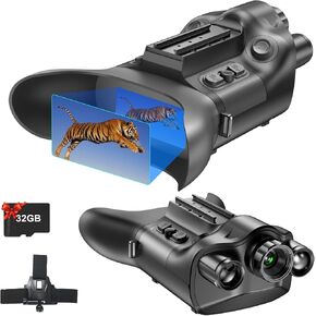 Night Vision Goggles with Night Vision Rangefinder, 4K Video Photo in Full Dark HD Camera Day Night Use 6X Digital Zoom Rechargeable Infrared Helmet Night Vision Binoculars for Adults