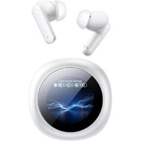 Wireless Earbuds with ANC, Bluetooth 5.4, HiFi Stereo Sound, 10mm Drivers, Touch Control，White