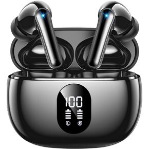 Wireless Earbuds, 48 Hours Playtime, IPX7, for iPhone, Android, Pad, Sport, Black