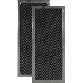 2 Pack Replacement For Whirlpool 8205146A, 8205146, 1266735 Charcoal Carbon Microwave Oven Filters 5-1/8 x 12 x 3/8 Inches
