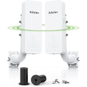 Wireless Bridge Point to Point Outdoor: CPE661 Gigabit 5.8GHz 3KM WiFi Bridge for Network Extension, PoE Adapter, IP65 Weatherproof, with 2-Pack Mounts for Starlink Garage Farm Shop Barn