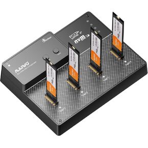 MAIWO 4 Bay M.2 NVMe SSD Dock with Cooling Fan, USB4.0 NVMe Cloner Duplicator, Supports 1-to-3 Offline Clone & Software RAID,40Gbps High Speed, Backward Compatible Thunderbolt 4/3