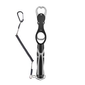 11.8'' Heavy-Duty Fish Gripper with Scale Rustproof Aluminum Body, Non-Slip Rubber Handle, Built-in Weight Estimator & Wrist Lanyard