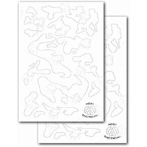 Acid Tactical® 2 Pack Adhesive Sticker Camouflage Airbrush Spray Paint Duracoat Cerakote Gun Rifle Camo Stencils - Army CAMO