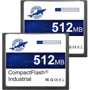 Dogfish 2 Pack 512MB Compact Flash Memory Card High Performance Industrial CF Type I Card FAT16 for Industrial Equipment and Vintage Digital Cameras