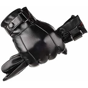 Men's Winter Warm Gloves, Men's Artificial Leather Driving Gloves, Thin Leather Gloves, Touch Screen