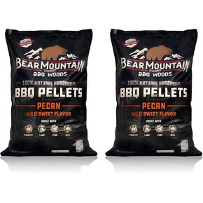 Bear Mountain BBQ 100 في المائة جميع الكريات النكهة ذات النكهة الحلوة الطبيعية الطبيعية لمدخن لخشب الخشب في الهواء الطلق (2 عبوة)