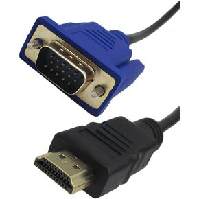 10 Packs HDMI to VGA Cable Gold-Plated 1080P HDMI Male to VGA Male Active Video Adapter Converter Cord (6 Feet/1.8 Meters)