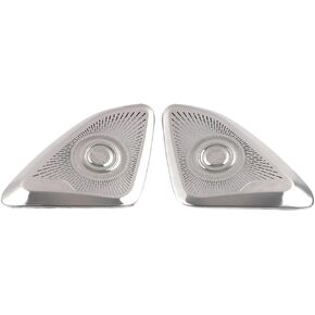 Fit for Mercedes Fit for Benz S-Class W223 2021 2022 2023 Car Accessories Door Speaker Cover Audio Sound Frame Loudspeaker Sticker Trim Door Audio Speaker Cover(Black A-Logo-2PCS)