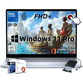 Dell Inspiron 14 2-in-1 Business Student Laptop - w/Office & External DVD Drive | 14" FHD+ Touchscreen | Intel 10-Core 5 120U | Fingerprint | Backlit KB | Wi-Fi 6E | Win 11 Pro | 32GB RAM | 2TB SSD