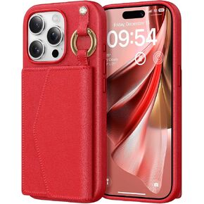 TAURI for iPhone 16 Pro Case, Removable Magnetic Wallet Case with Card Holder, [Compatible with MagSafe] Durable PU Leather Phone Case with Wireless Charging, Brown in Saudi Arabia