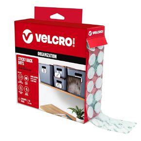 VELCRO Brand Large 1 Inch Dots with Adhesive | 100pk Circles | Stick On Round Hook and Loop Tape | Kindergarten Classroom Must Haves | Office Organization Essentials | White