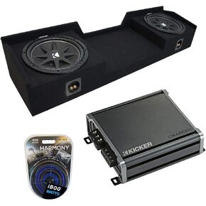 Harmony Audio Compatible with 1999-2006 Chevy Silverado Ext Cab Truck Kicker Bundle Comp C12 Dual 12" Sub Box Enclosure & CXA800.1 Amp