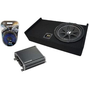 Harmony Audio Compatible with 2009-2015 Ford F-150 Super Crew Truck Kicker Bundle Comp C12 Single 12" Sub Box Enclosure & CXA400.1