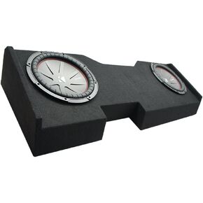 American Sound Connection GM2X12-CREW14UP Compatible with Chevy Silverado 2014-2018 Crew Cab Dual 12" Sub Box Enclosure and 48CWR122 CompR 2-Ohm 500W RMS 1000W Peak Voice Coil Design Subwoofer