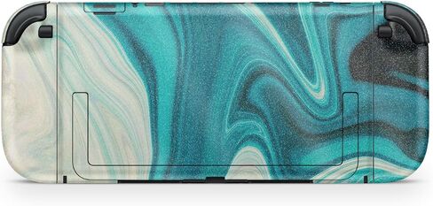 Glossy Glitter Gaming Skin Compatible with Nintendo Switch 2 Premium Kit - Blue Scales - Premium 3M Vinyl Protective Wrap Decal Cover - Easy to Apply | Crafted in The USA by MightySkins in Saudi Arabia