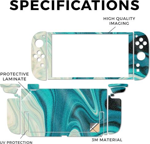 Glossy Glitter Gaming Skin Compatible with Nintendo Switch 2 Premium Kit - Blue Scales - Premium 3M Vinyl Protective Wrap Decal Cover - Easy to Apply | Crafted in The USA by MightySkins in Saudi Arabia