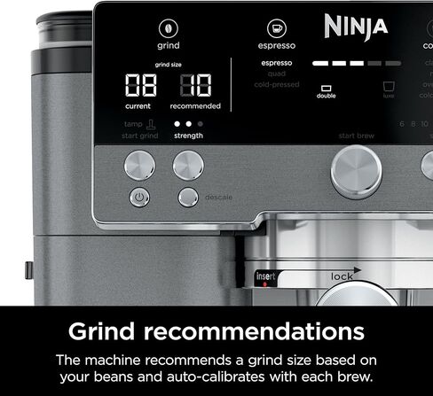 Ninja Luxe Cafe Premier Series, Espresso Machine, Drip Coffee, Rapid Cold Brew, Integrated Grinder, Hands-Free Frother, with Knock Box, Water Filter, Cleaning Tablets, Descaler, ES601GM in Saudi Arabia